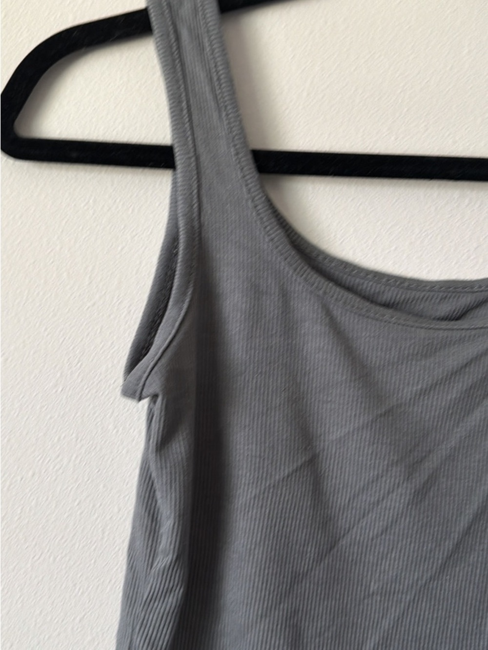 Gray Blue Ribbed Tank Top - Picture 2 of 2